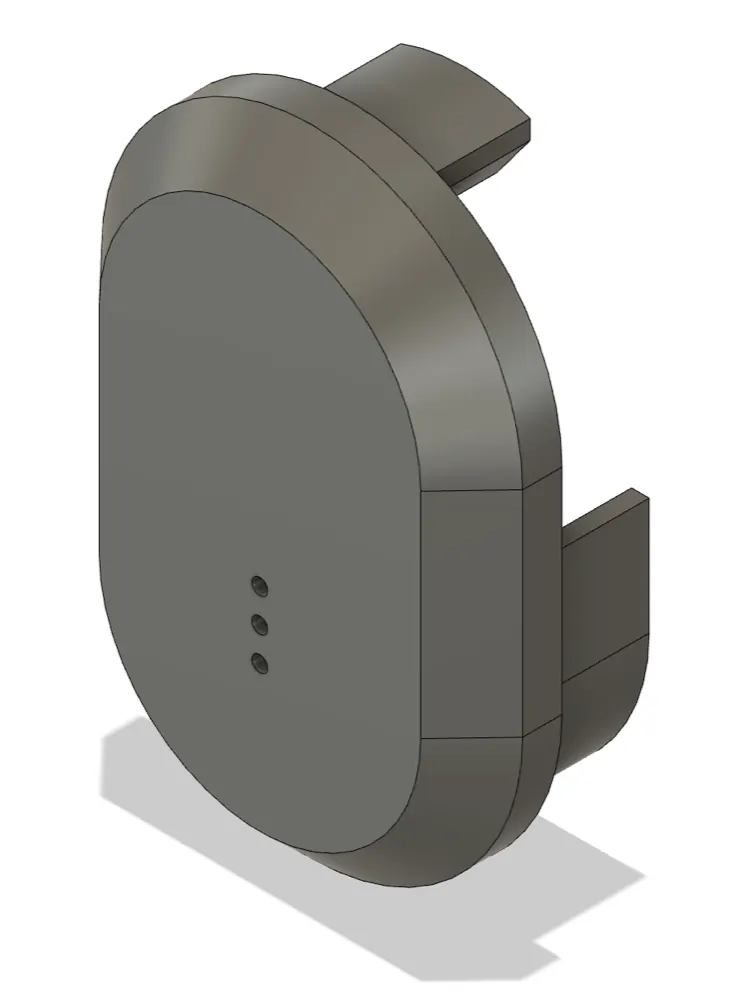 Modèle 3D du cache de serrure, vu de face